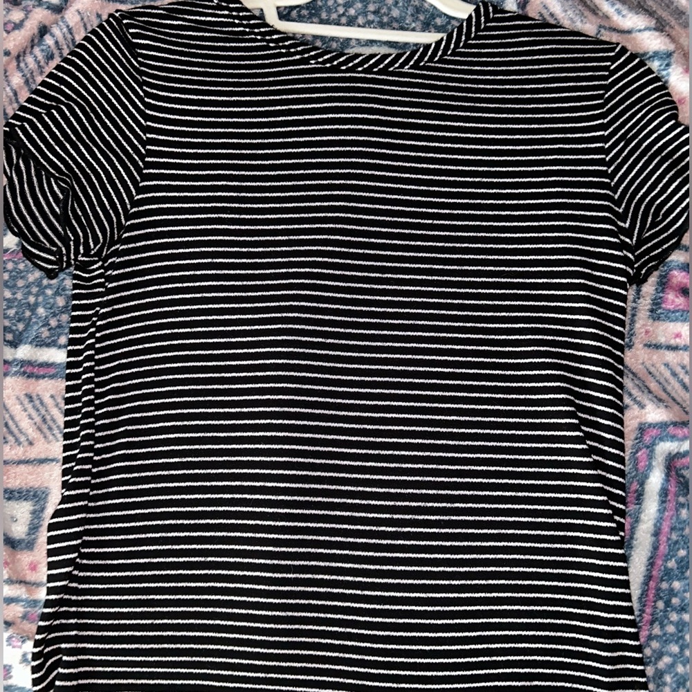 Black and white strip top